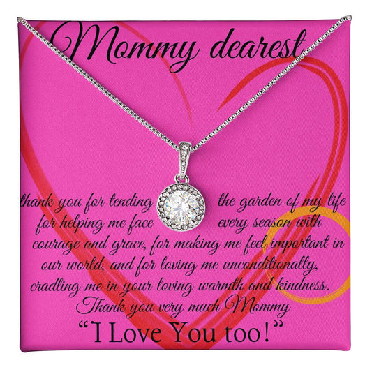 Necklace with message card (Eternal Hope pendant White and Yellow Gold) - Mommy Dearest!