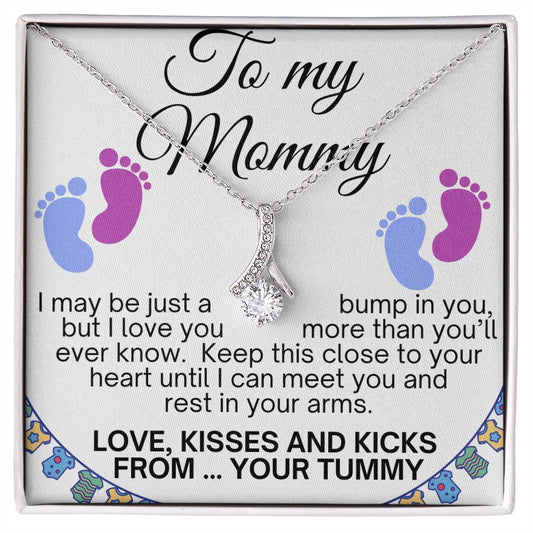 Necklace with Message Card (Alluring Beauty pendant)- To my Mommy from your Tummy